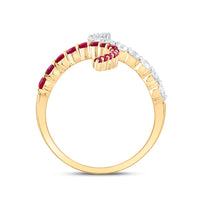 Load image into Gallery viewer, 3/8CTW-DIA CN 3/8CTW RD-RU NAT GEM RING
