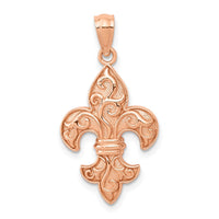 Load image into Gallery viewer, 14k Rose Gold Fleur de lis Pendant
