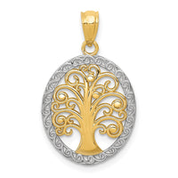 Load image into Gallery viewer, 14k w/ Rhodium Tree of Life Pendant
