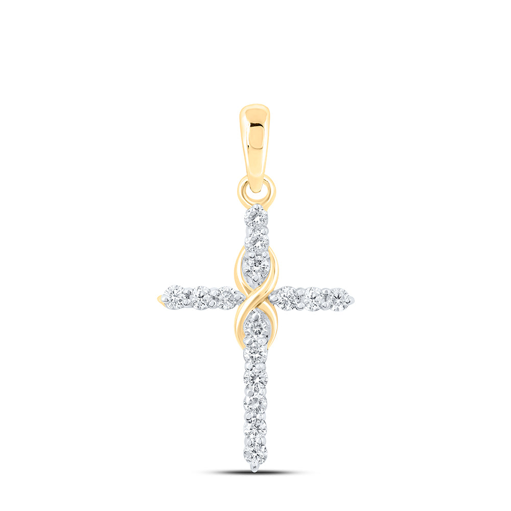 1/4CTW-DIA CN FASHION CROSS PENDANT