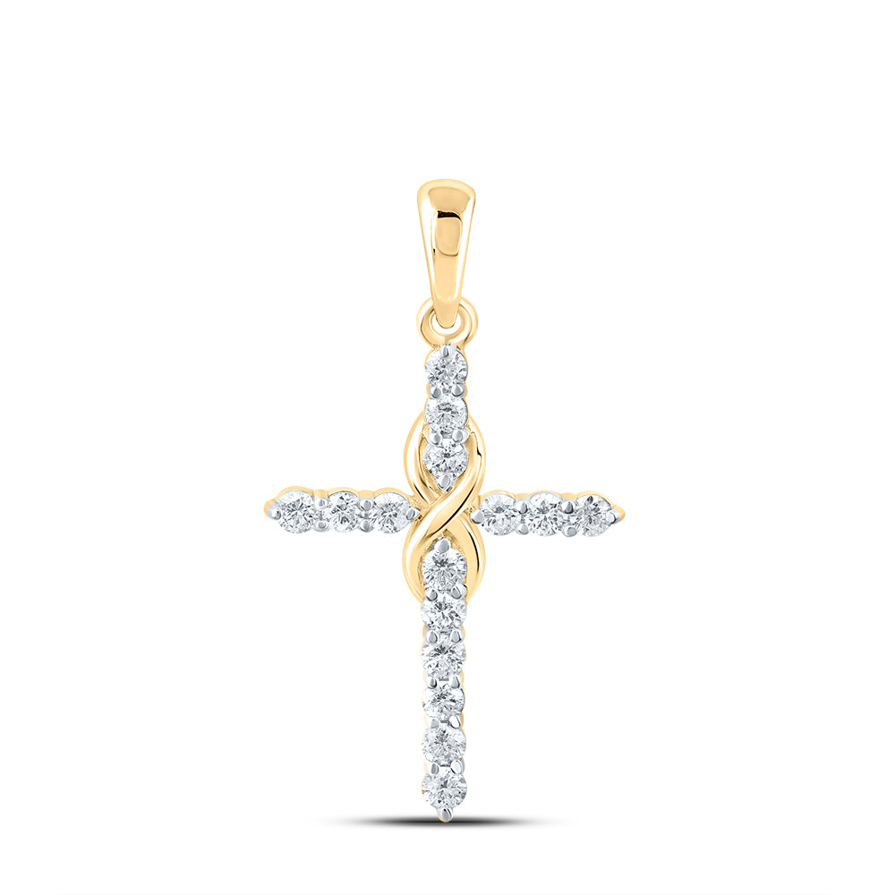1/2CTW-DIA CN FASHION CROSS PENDANT