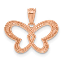 Load image into Gallery viewer, 14k Rose Gold w/Rhodium Butterfly Pendant
