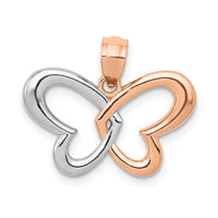 Load image into Gallery viewer, 14k Rose Gold w/Rhodium Butterfly Pendant
