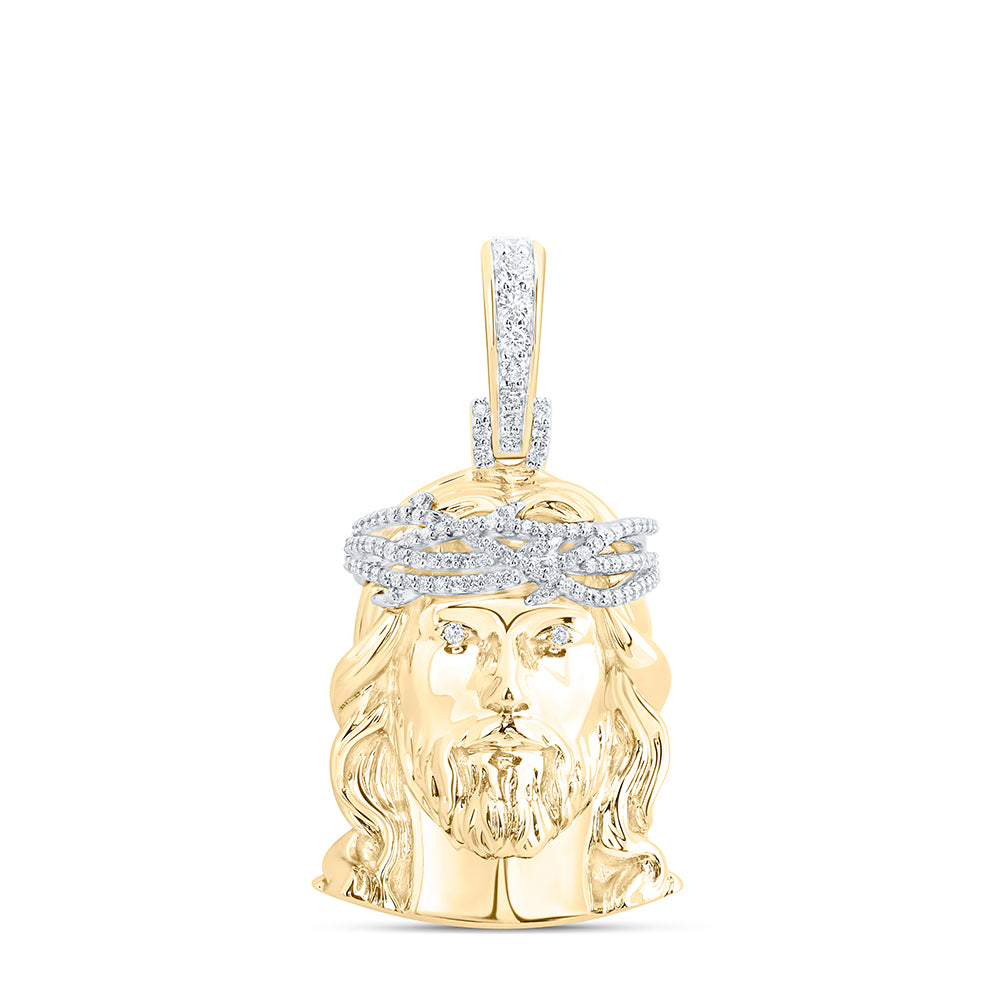 1 1/5CTW-DIA AM JESUS FACE MENS CHARM