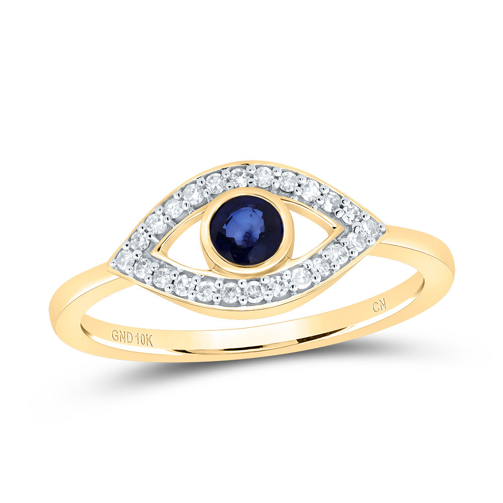 1/8CTW-DIA CN 3.8MM-RD-BS, NAT GEM EYE RING