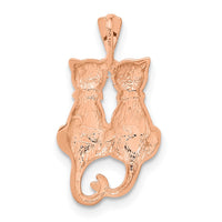 Load image into Gallery viewer, 14k Rose Gold Polished and Textured Sitting Cats Pendant
