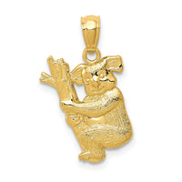 Load image into Gallery viewer, 14k Yellow Gold Textured Koala Pendant
