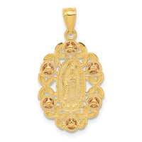 Load image into Gallery viewer, 14K Two-Tone w/White Rhodium Guadalupe Pendant
