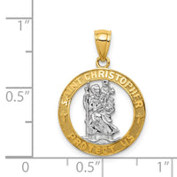 Load image into Gallery viewer, 14K w/Rhodium St Christopher Pendant
