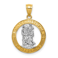Load image into Gallery viewer, 14K w/Rhodium St Christopher Pendant

