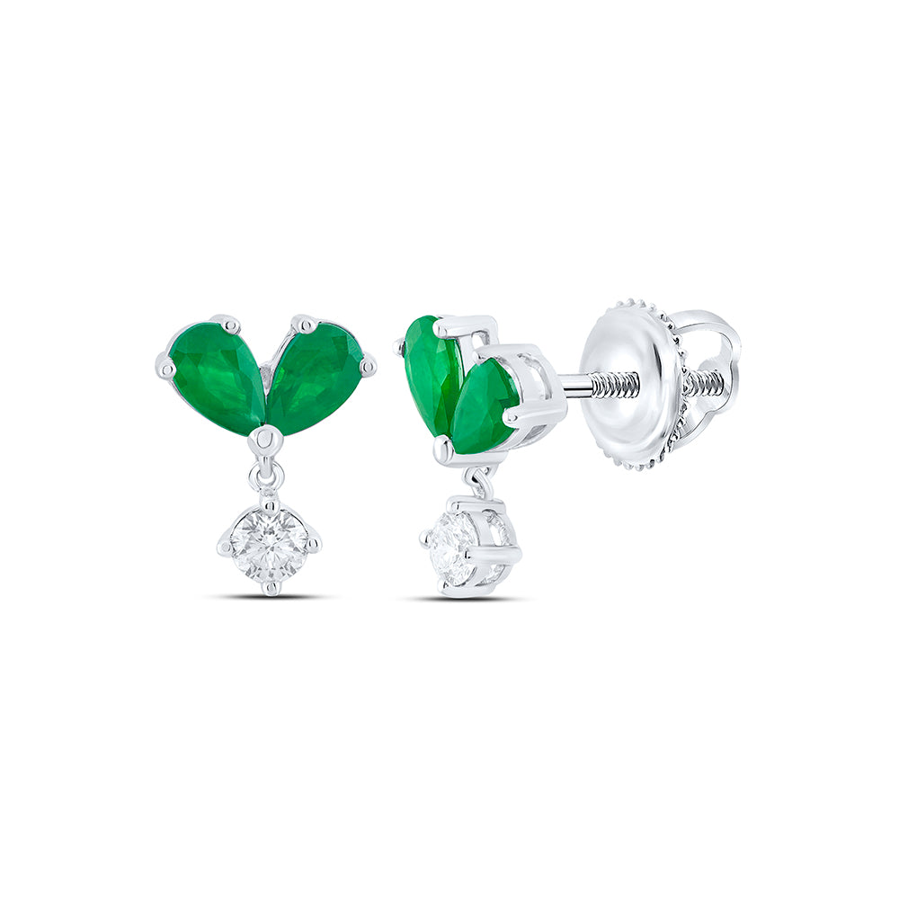 1/6CTW-DIA ANA M 5X3MM PS-EM NAT GEM DANGLING EARRING