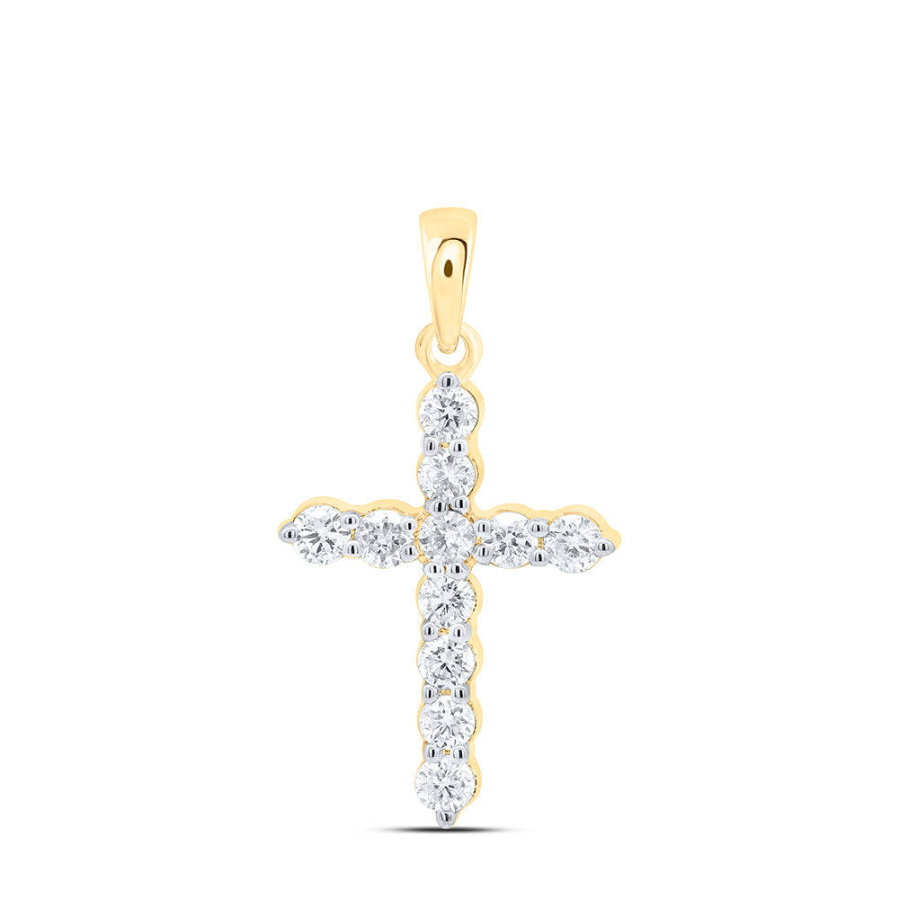 1/2CTW-DIA CN FASHION CROSS PENDANT