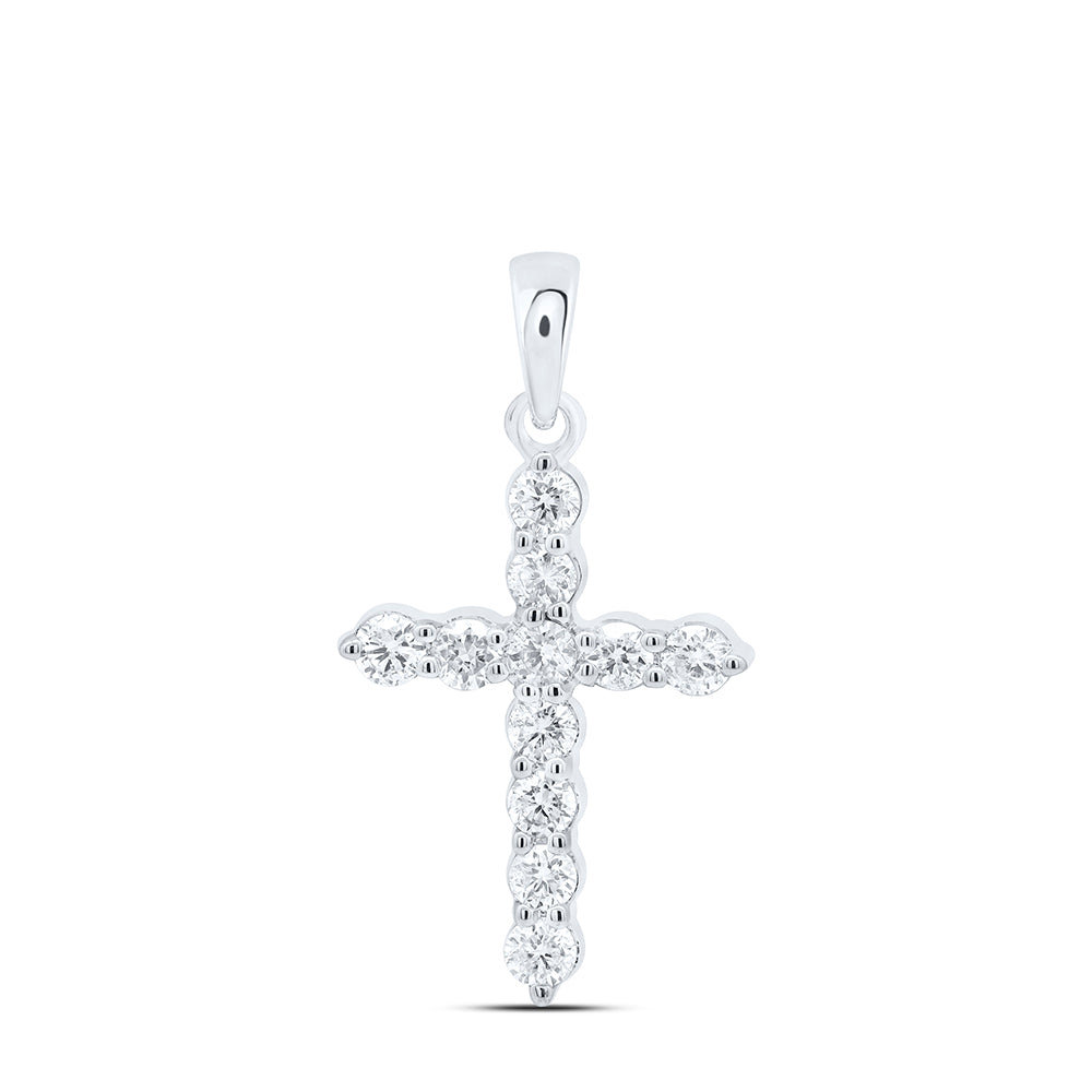 1/2CTW-DIA CN FASHION CROSS PENDANT
