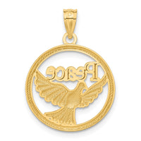 Load image into Gallery viewer, 14K w/Rhodium Polished Peace Dove Pendant
