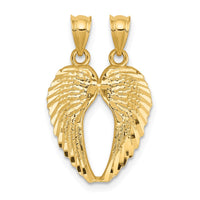 Load image into Gallery viewer, 14k Yellow Gold Break Apart Diamond-cut Wings Pendant
