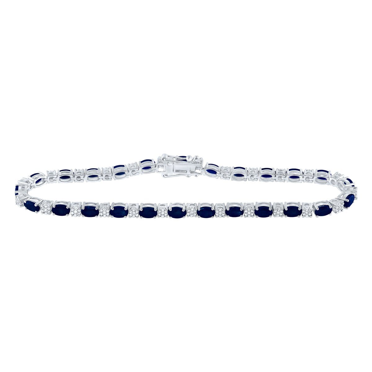 5/8CTW-DIA CN 6 1/2CTW-SAPP NATURAL GEM BRACELET (7 INCH)