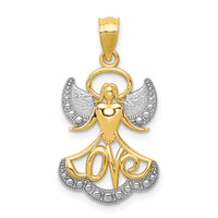 Load image into Gallery viewer, 14K w/Rhodium LOVE Angel Pendant
