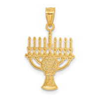 Load image into Gallery viewer, 14K w/ White Rhodium Menorah Pendant
