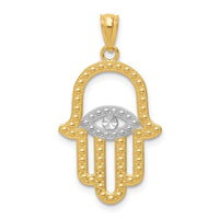 Load image into Gallery viewer, 14K w/ Rhodium Hamsa Pendant
