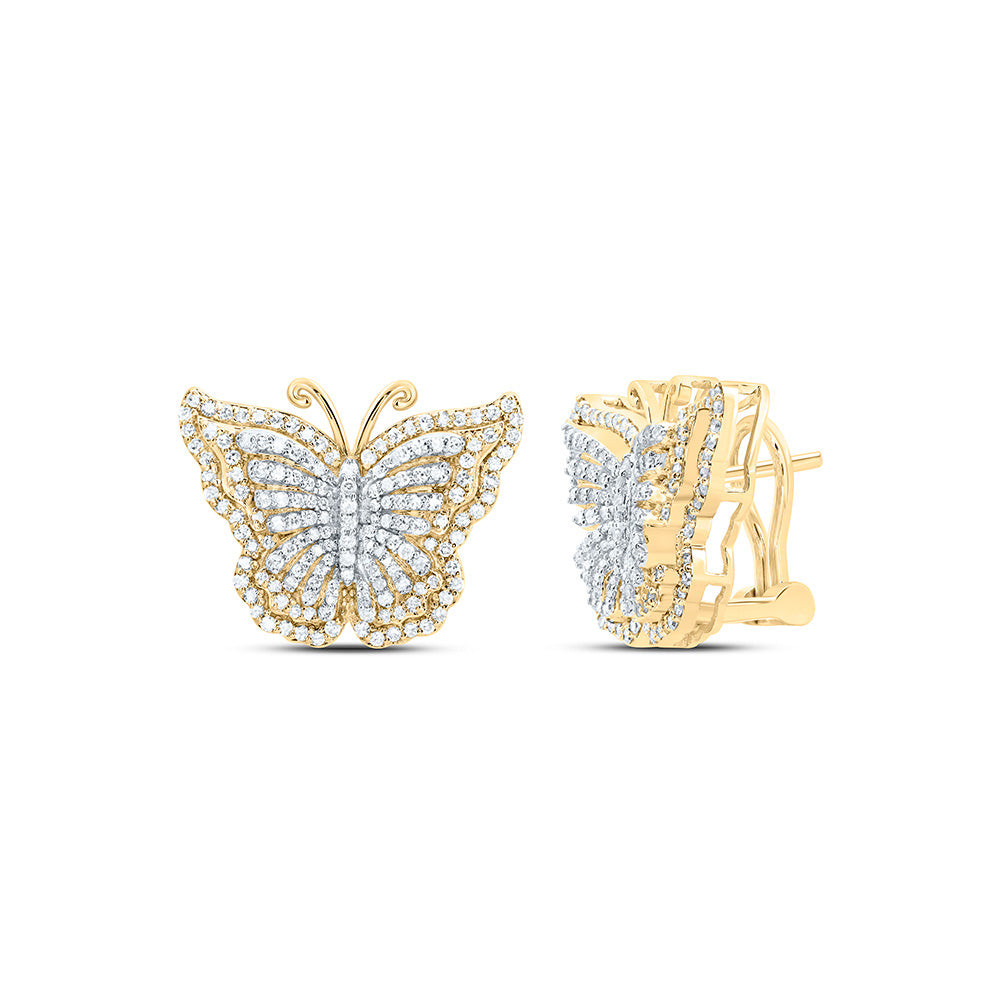 1 CTW-DIA NK FASHION BUTTERFLY EARRING