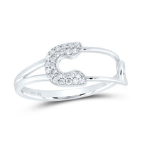 Load image into Gallery viewer, 1/8CTW-DIA CN FASHION SAFETY PIN RING
