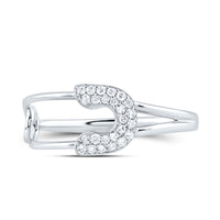 Load image into Gallery viewer, 1/8CTW-DIA CN FASHION SAFETY PIN RING
