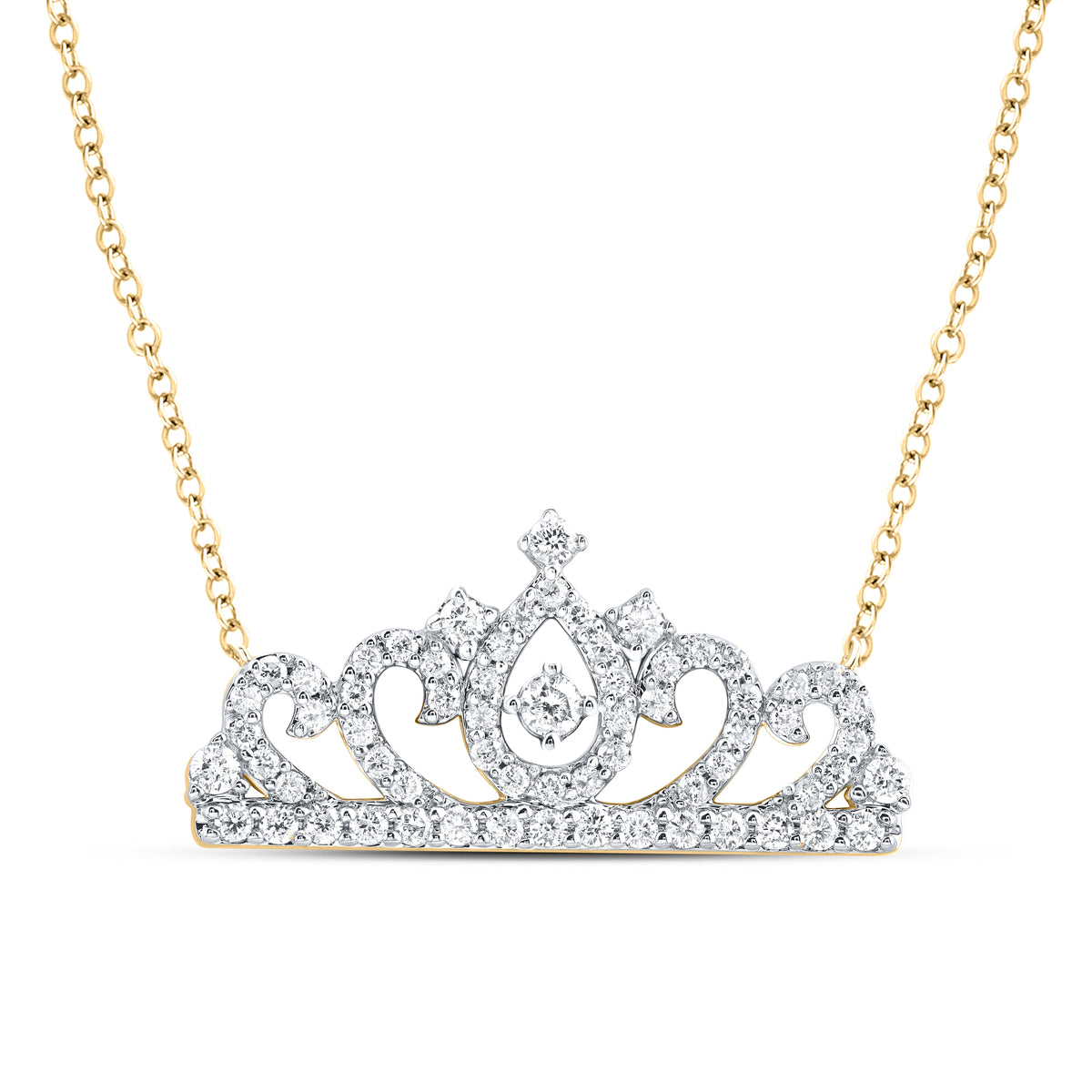1/2CTW-DIA CN FASHION CROWN NECKLACE