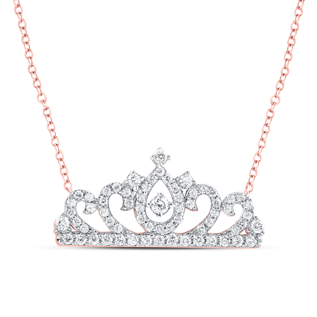1/2CTW-DIA CN FASHION CROWN NECKLACE