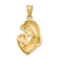 Load image into Gallery viewer, 14K Brushed Diamond-cut Mom/Baby Pendant
