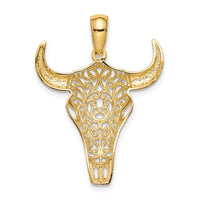 Load image into Gallery viewer, 14K Filigree Steer Skull Pendant
