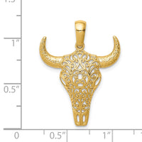 Load image into Gallery viewer, 14K Filigree Steer Skull Pendant
