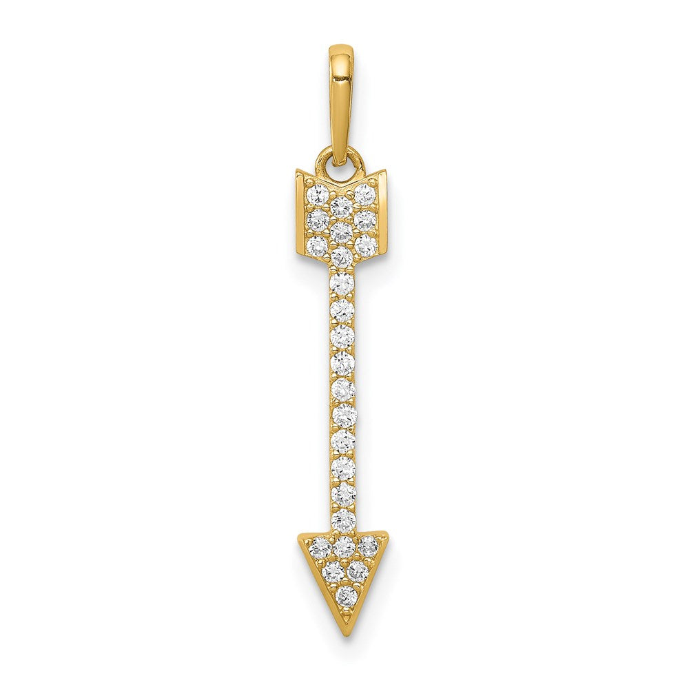 14K Arrow CZ Pendant