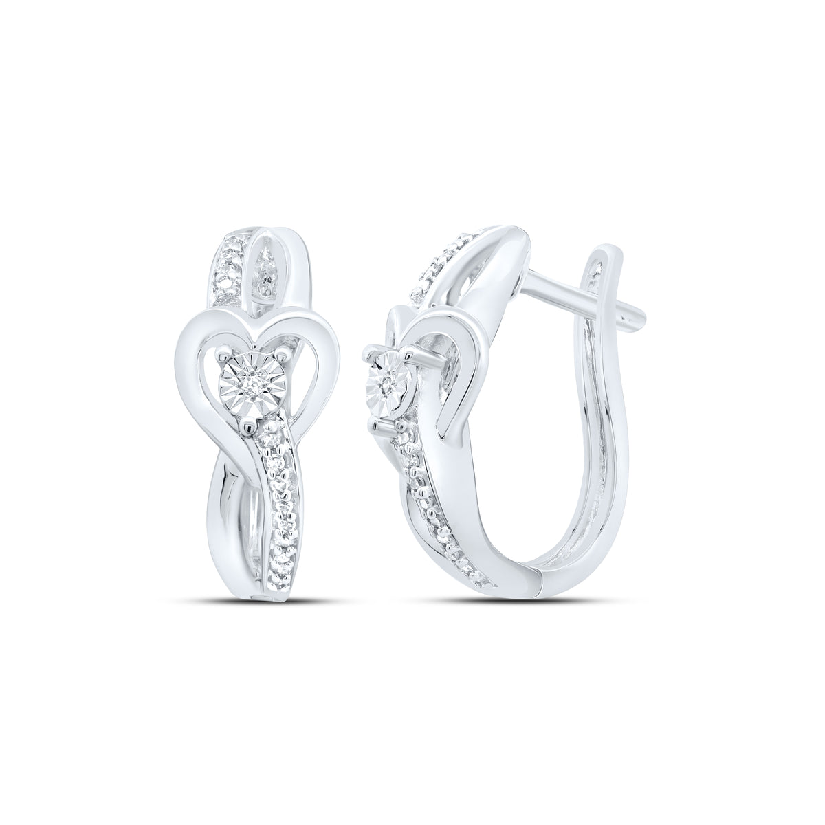 1/12CTW-DIA P1 GIFT HEART HOOP EARRING