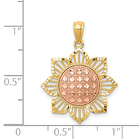 Load image into Gallery viewer, 14K Two-Tone D/C Sunflower Pendant
