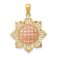 Load image into Gallery viewer, 14K Two-Tone D/C Sunflower Pendant
