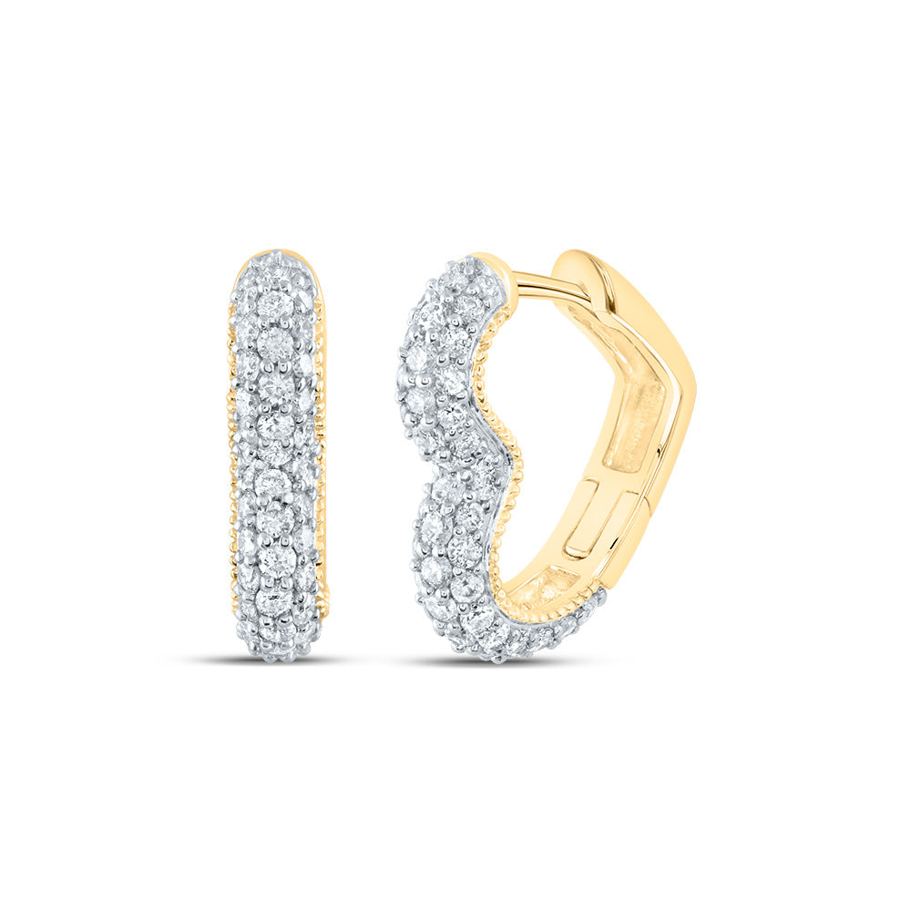 3/4CTW-DIA ANA M FASHION HEART HOOP EARRING