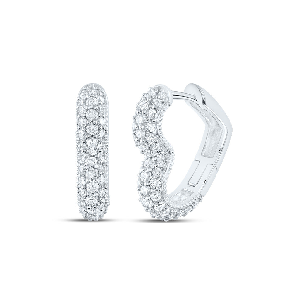 3/4CTW-DIA ANA M FASHION HEART HOOP EARRING