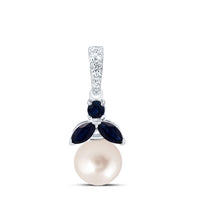 Load image into Gallery viewer, 1/20CTW-DIA ANA M 1/5 BS, 6MM-PEARL NAT GEM PENDANT
