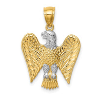 Load image into Gallery viewer, 14K w/White Rhodium Eagle Pendant
