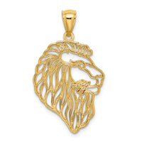 Load image into Gallery viewer, 14K Diamond-Cut Lion Profile Pendant
