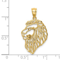 Load image into Gallery viewer, 14K Diamond-Cut Lion Profile Pendant
