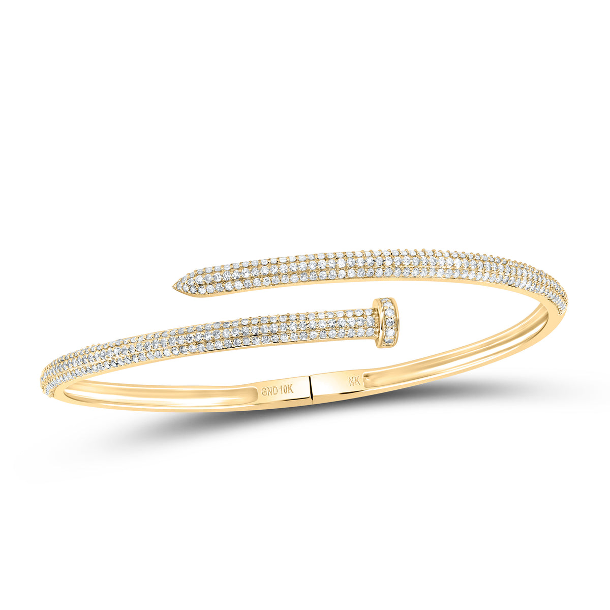 1 5/8CTW-DIA NK NAIL BANGLE (65X55 MM)