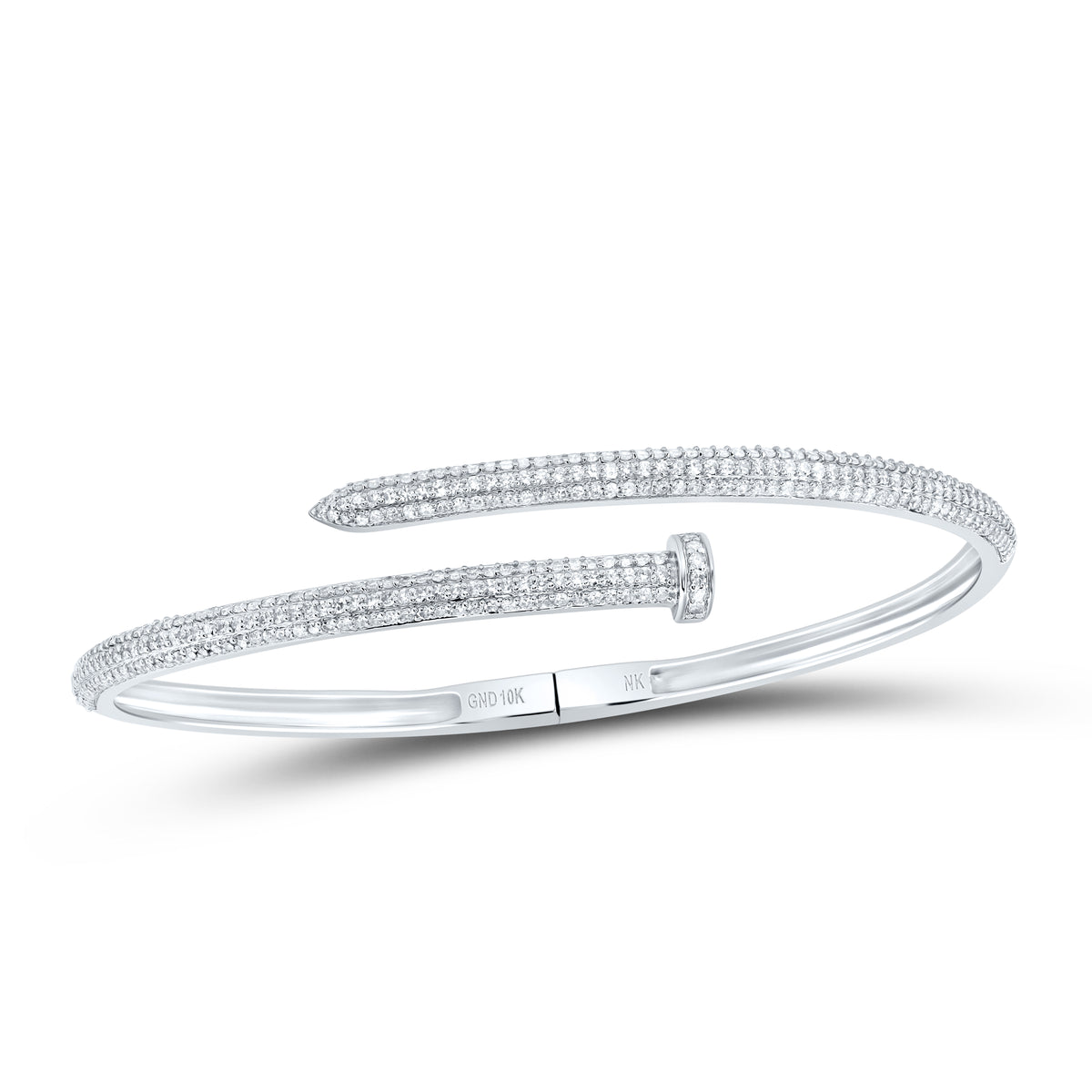 1 5/8CTW-DIA NK NAIL BANGLE (65X55 MM)