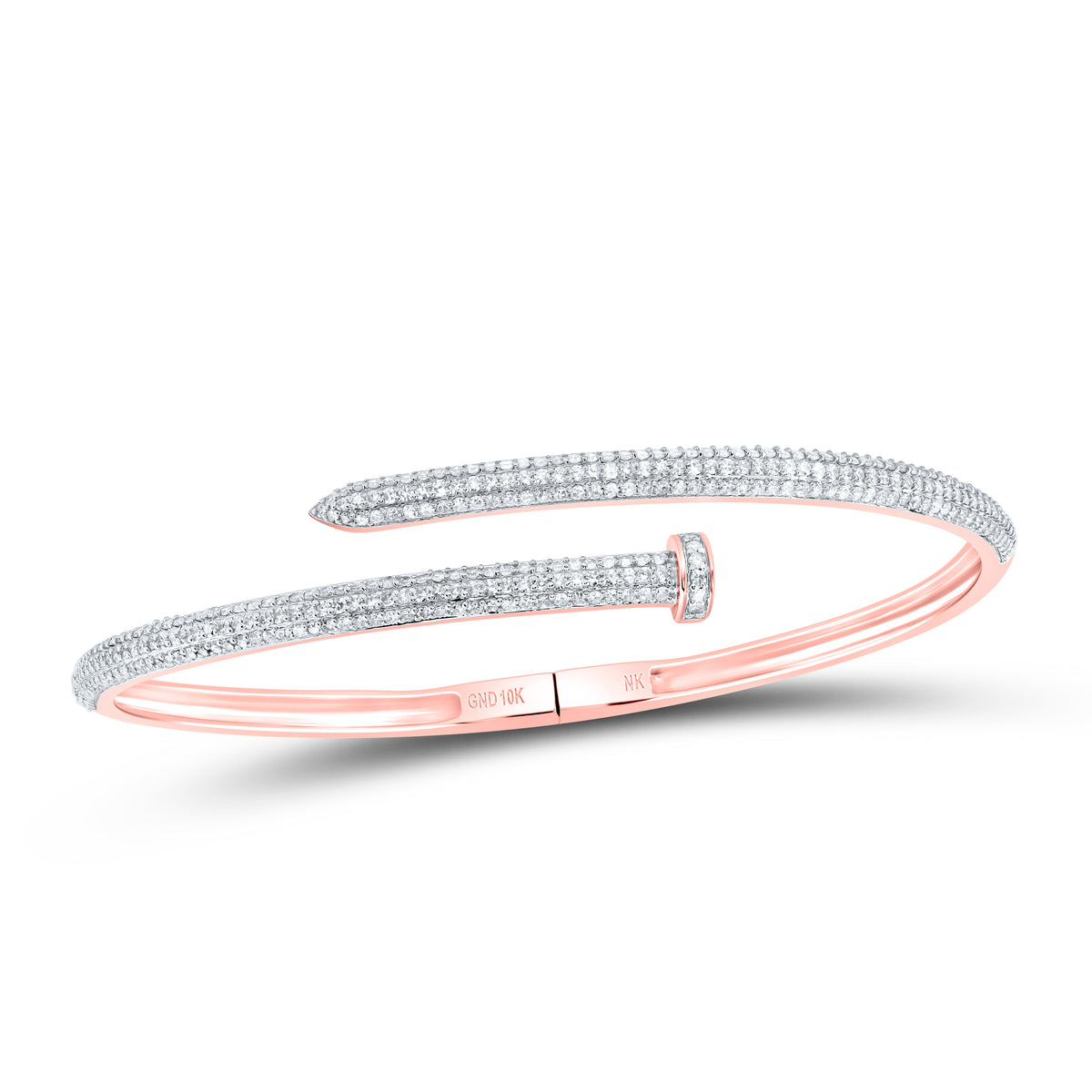 1 5/8CTW-DIA NK NAIL BANGLE (65X55 MM)