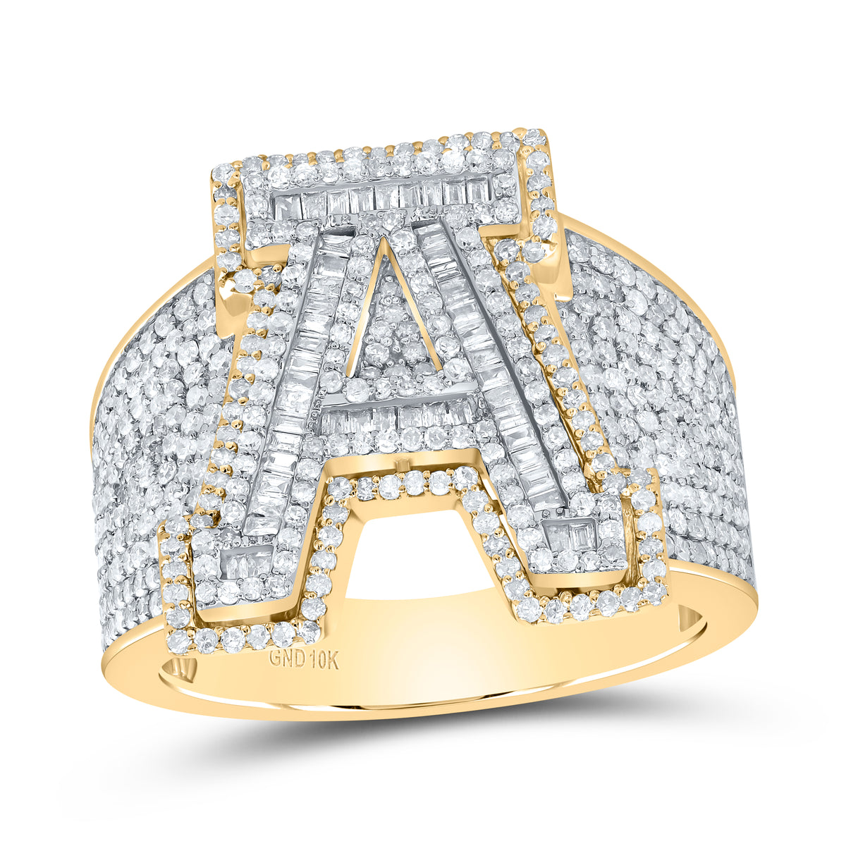1 5/8CTW-DIA P1 INITIAL "A" MEN'S RING