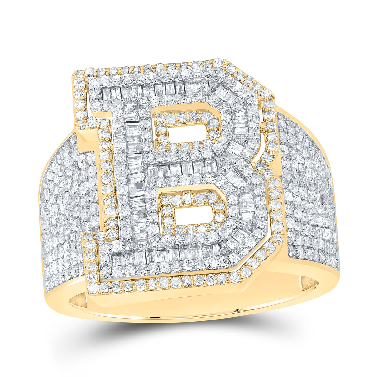 1 5/8CTW-DIA P1 INITIAL "B" MEN'S RING