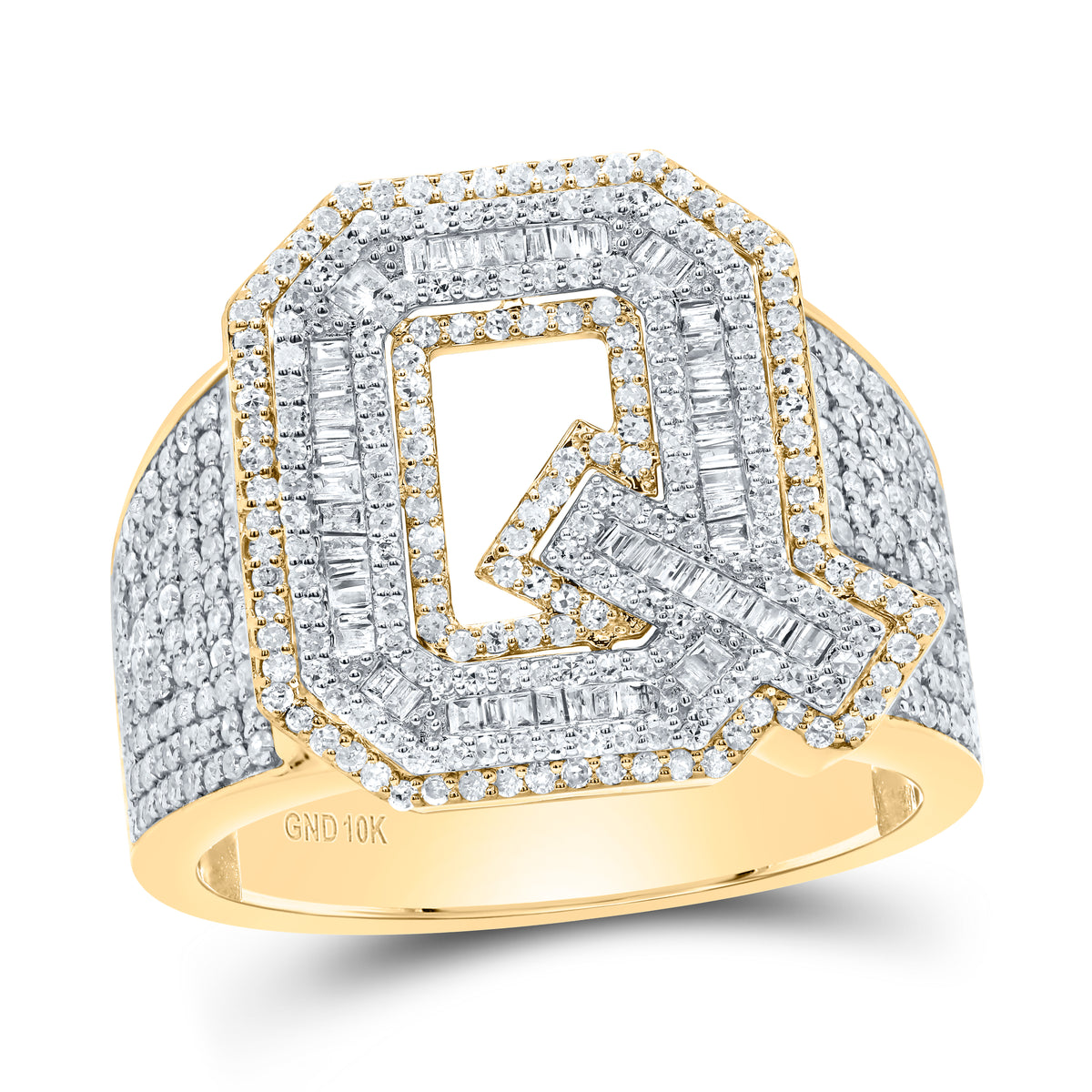 1 1/2CTW-DIA P1 INITIAL "Q" MEN'S RING