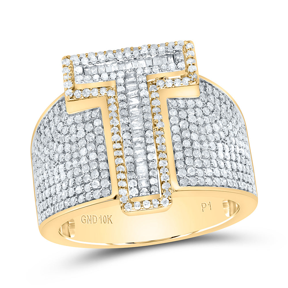1 5/8CTW-DIA P1 INITIAL "T" MEN'S RING