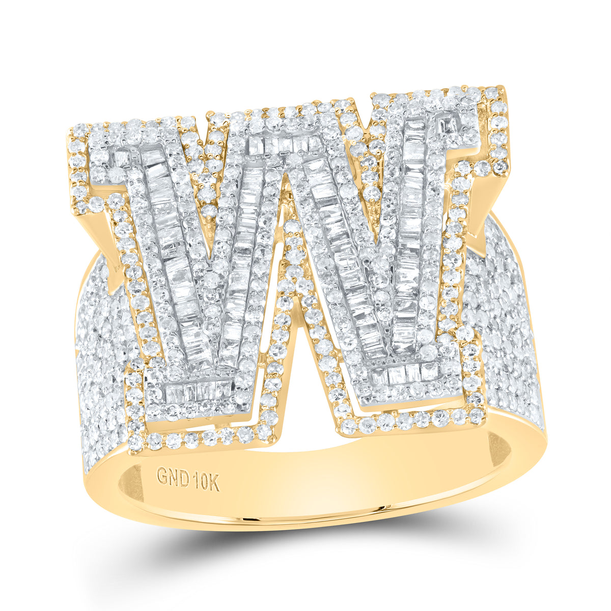 1 3/4CTW-DIA P1 INITIAL "W" MEN'S RING