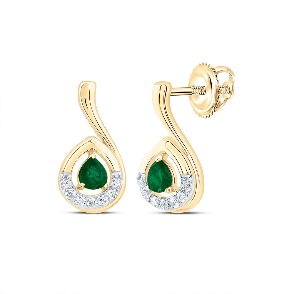 1/20CTW-DIA CN 3X2.6MM PS-EM NAT GEM FASHION EARRING